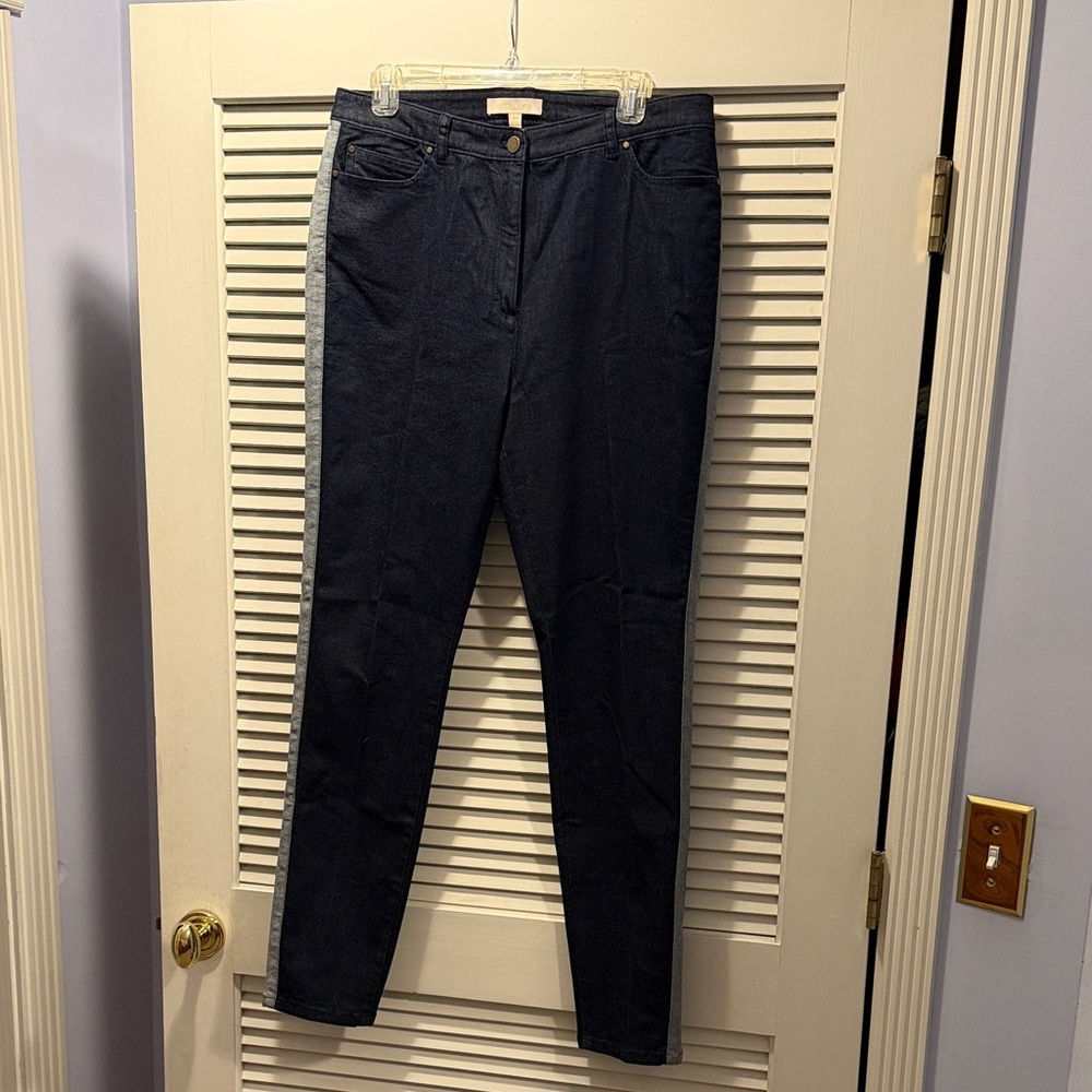 Etcetera Dark Blue Skinny Jeans with Gray Accent